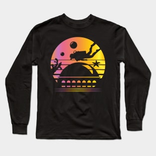 Underwater City Synthwave - Board Game Inspired Graphic - Tabletop Gaming  - BGG Long Sleeve T-Shirt